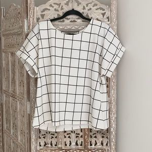 Grid Zippered Blouse Melloday Nordstrom Size L